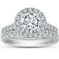 thumbnail image 1 of Lina Jewel 2 Ct Round Cut Lab Created Diamond Ring - Stamped 14K White Gold Plated Wedding Engagement Ring for Her - Forever Promise Ring for Bridal, 1 of 3
