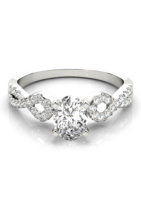 ry 1.81 Ct Oval Cut Moissanite Eternity Infinity Twisted Criss Cross Rings - Elegant Engagement Wedding Rings - Moissanite - 14K White Gold Plated - Perfect Gifts for Her