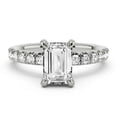 thumbnail image 1 of Lina Jewelry 1.92 Ct Gorgeous Emerald Cut Moissanite Solitaire Engagement Ring with Accents - Moissanite in 14K White Gold Plated - Mind-Blowing Proposal, Anniversary, and Wedding Ring for Women, 1 of 6