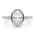 thumbnail image 1 of Lina Jewelry 14K White Gold Plated 2.34 Ct Oval Cut Moissanite Ring for Women's - Brilliant Bezel Setting Engagement Rings for Women's - Unique Proposal Ring for Her - Beautiful Wedding Band, 1 of 5