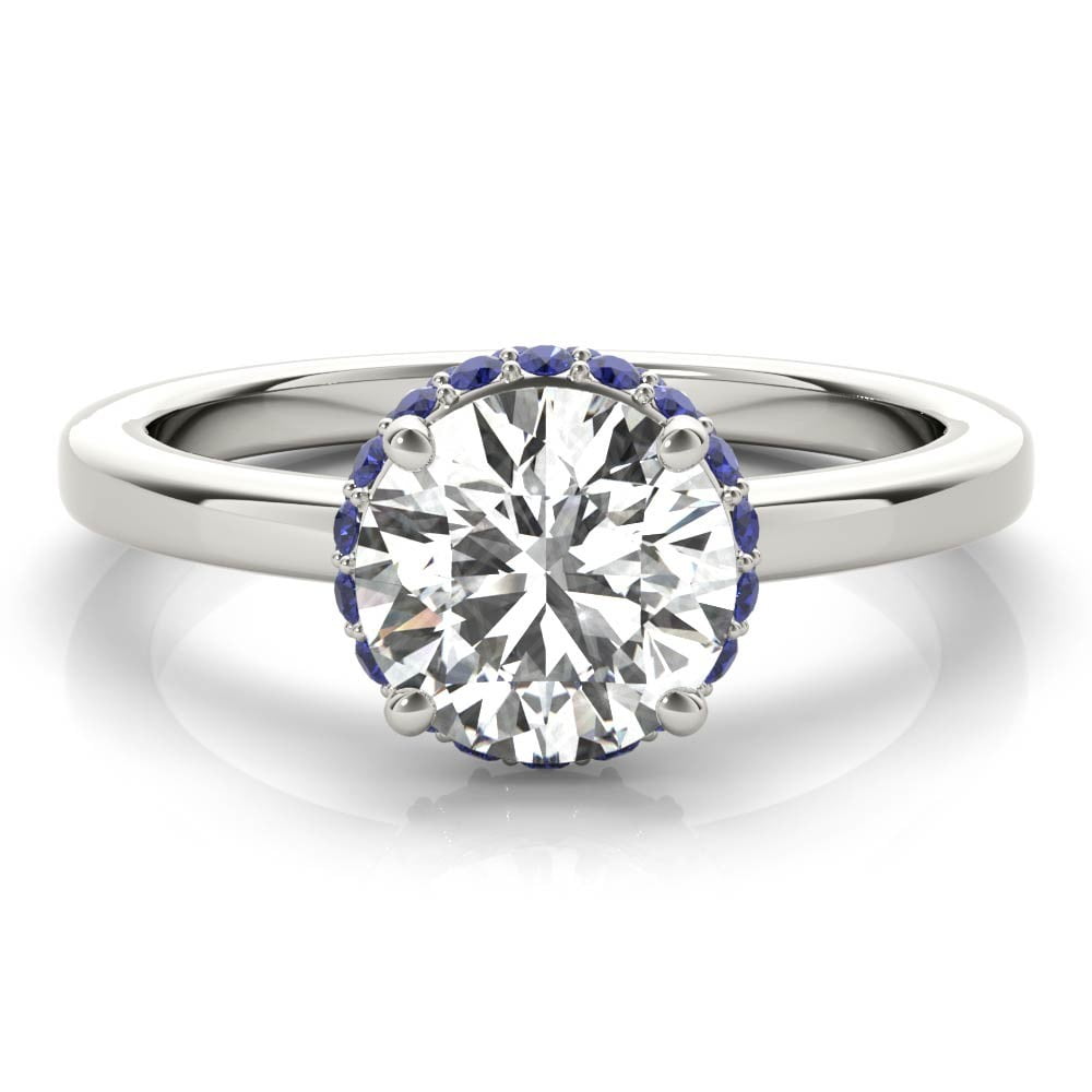 Lina Jewelry 2.02 Ct Brilliant Round Moissanite Halo Ring for Her 14K