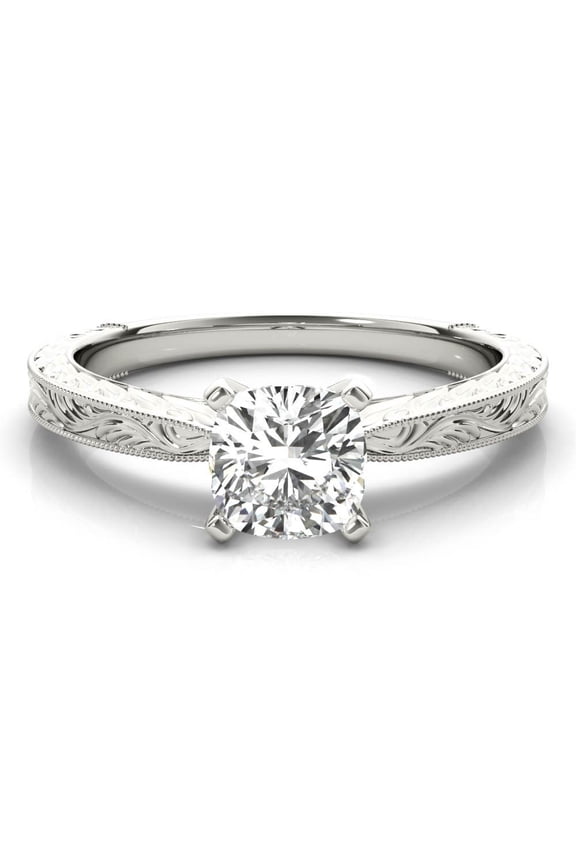 ry 2.02 Ct Cushion Cut Engagement Ring for Women's - Vintage Style Solitaire - Moissanite - 14K White Gold Plated Wedding Rings for Women's - Timeless Proposal Rings