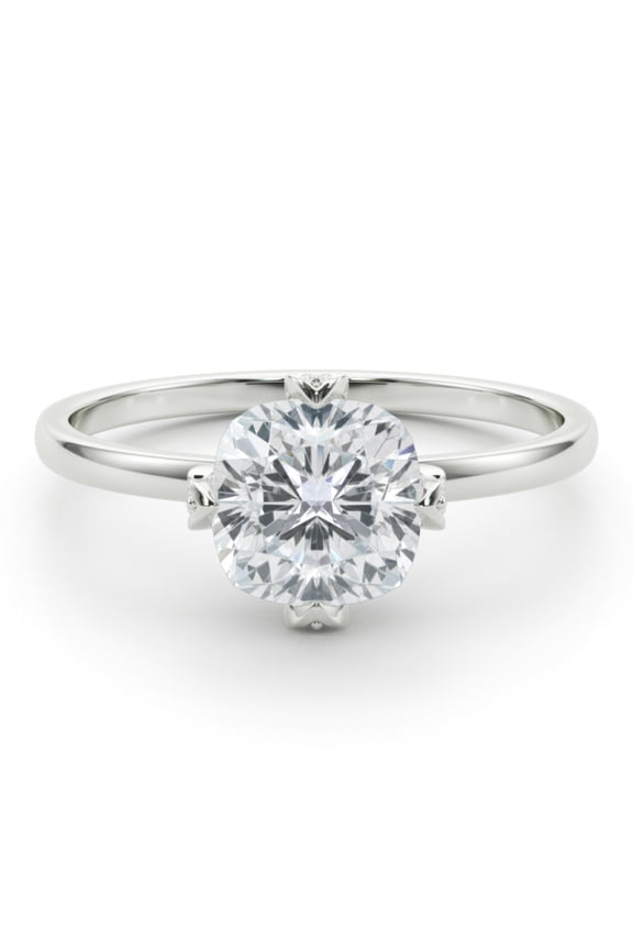 ry 2.02 Ct Excellent Cushion Cut Hidden Moissanite Solitaire Ring - Engagement Wedding Ring with Accent Moissanite - 14K White Gold Plated - Moissanite - Perfect Proposal Ring