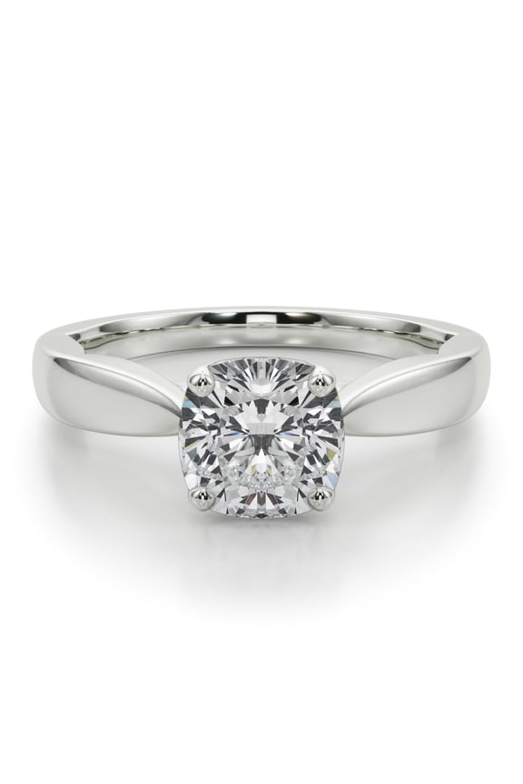 ry 2.02 Ct Excellent Cushion Cut Surprise Moissanite Ring - Simple Solitaire Moissanite Ring - Engagement Ring for Women's - Moissanite - 14K White Gold Plated - Perfect for Proposals