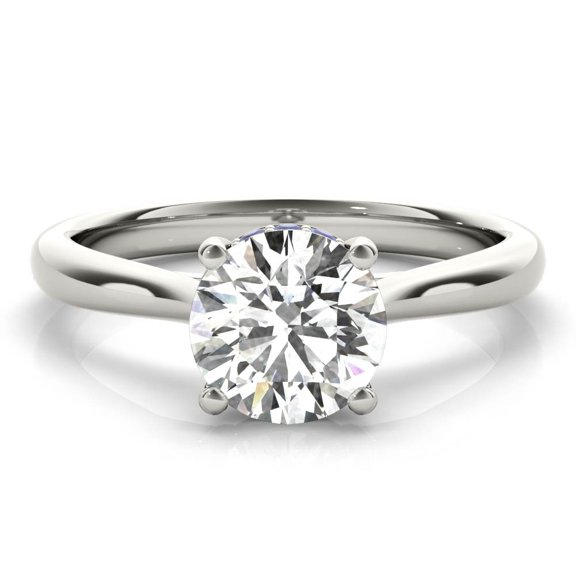 Lina Jewelry 2.02 Ct Sapphire Halo Moissanite Ring - Round Cut Moissanite Engagement Ring - 14K White Gold Plated - Wedding Ring for Women - Perfect Proposal and Anniversary Gifts