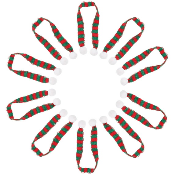 Linaichen 10pcs Christmas Mini Scarves for Bottles