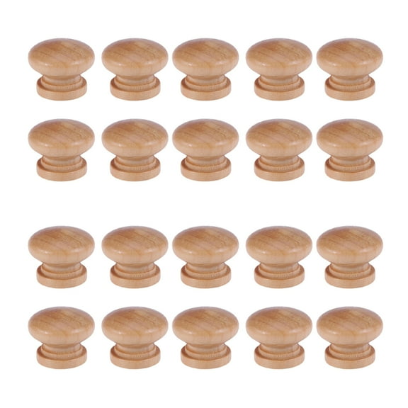 Linaichen 20PCS Wooden Cabinet Knobs Drawer Pulls Wood Mushroom Shape