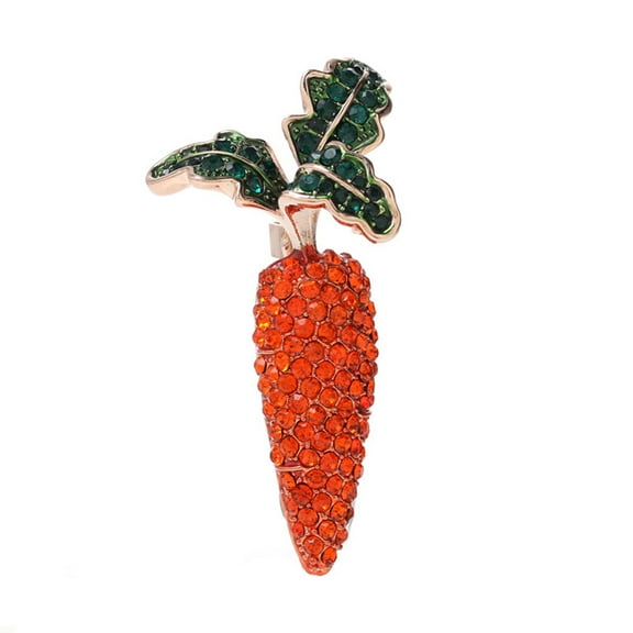 Linaichen Carrot Rhinestone Brooches - Party Favors & Gifts