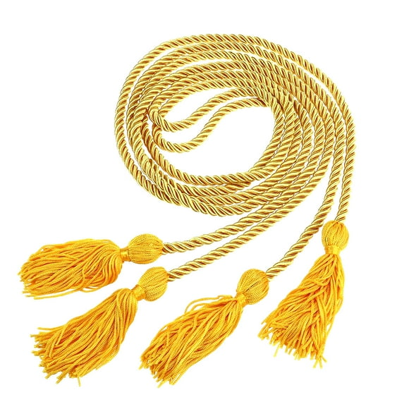 Linaichen Cord Solid Color Braided Honor Graduation Cords (Yellow)