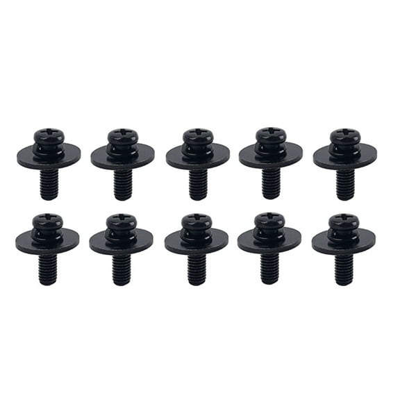 Linaichen Drum Lug Mounting Screws 10pcs Metal Durable Drum Fastener Mounting Screws with Washers for Drum Lugs WC23 (Black)