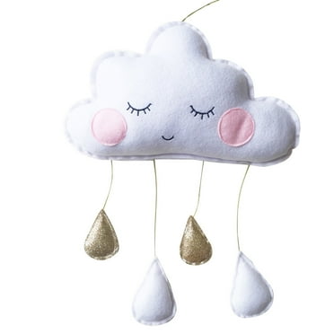 Linaichen Felt Cloud Mobile for Nursery Crib Bed White Hanging Toy