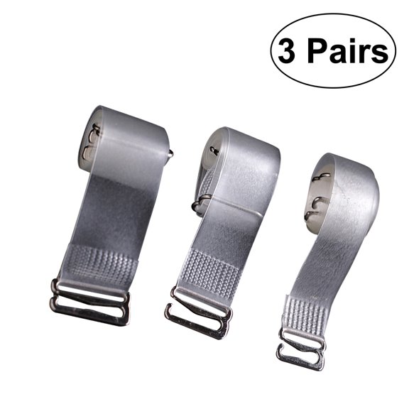 Linaichen Shoulder Strap 3 Pairs of Adjustable Plastic Transparent Invisible Shoulder Bra Straps with Stainless Steel Buckles
