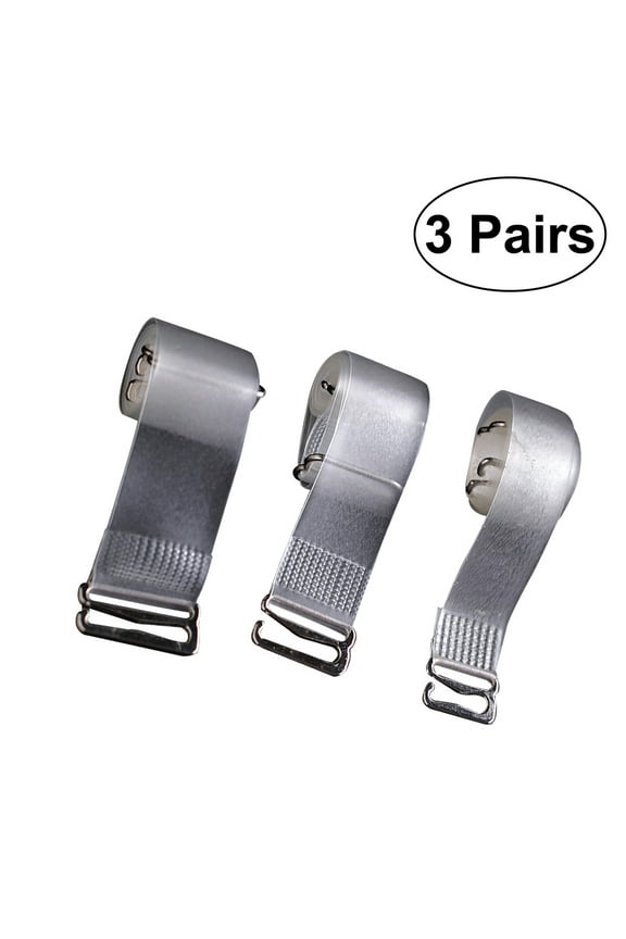 Shoulder Strap 3 Pairs of Adjustable Plastic Transparent Invisible Shoulder Bra Straps with Stainless Steel Buckles