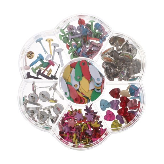 Linaichen Handmade Paper Fasteners Craft Brads for Scrapbooking and Office Use - 1 Box of , Brads