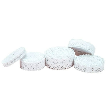 Linaichen lace trimming 5 Rolls White Cotton Edge Trims for DIY Sewing 2cm