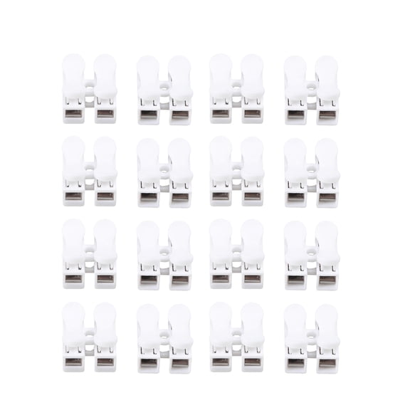 Linaichen wire connector 50PCS/Set Wire Lamp Push-type Terminal Block Connector Two-position Butt Jointer(White)