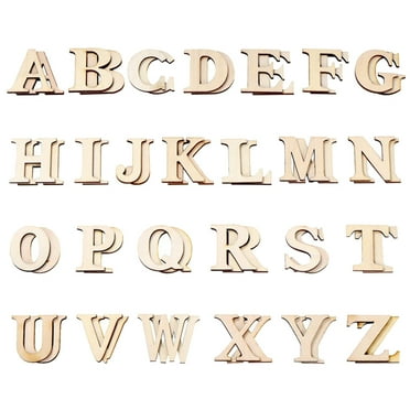 Linaichen wood slice 52-Count Wood Alphabet Letters for DIY Crafts and Decor