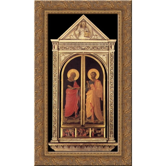 Linaioli Tabernacle 24x16 Gold Ornate Wood Framed Canvas Art by Fra Angelico