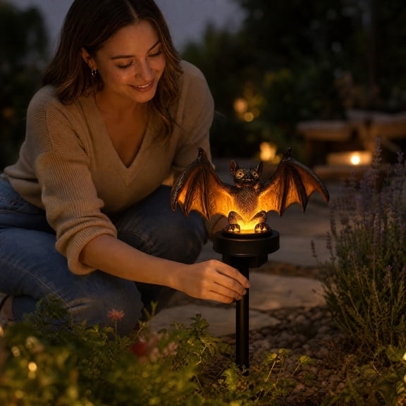 Linargent Halloween Themed Solar Powered Courtyard Resin Decor Lamp Creating Scary Vibes During Halloween With Its Eerie Devise Ideal Decor For Halloween Party Or Home
