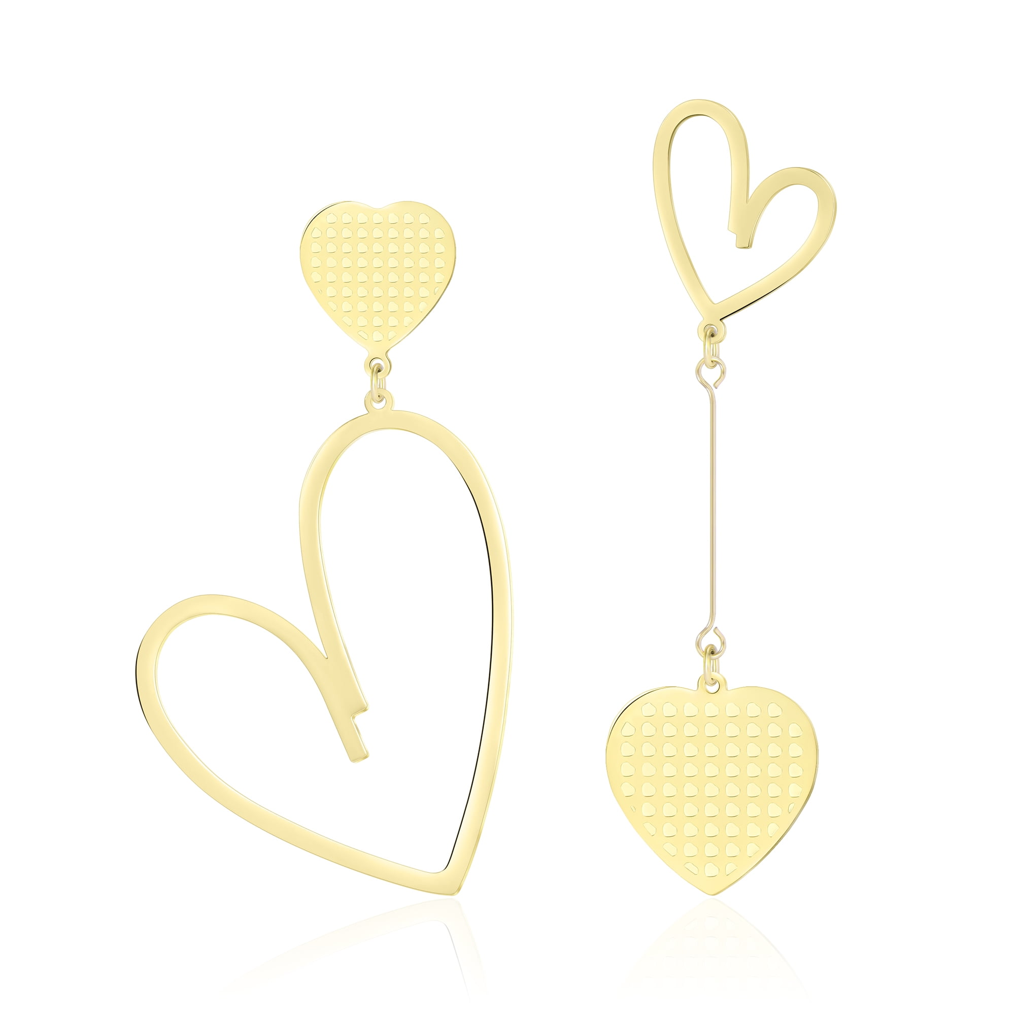 ◇Monday Edition◇ HEART DROP PENDANT EARRINGS Linawe 14K Gold Heart Earrings for Women Trendy