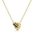 thumbnail image 1 of Linawe Black 14K Gold Plated Interlocking Circle Pendant Necklace for Women, Diamond Crystal Rhinestone Birthstone Cubic Zirconia Necklaces, Hypoallergenic Stainless Steel Chain, 1 of 7