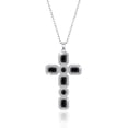 thumbnail image 1 of Linawe Black Cross Charm Necklace for Women, Silver Jewelry Choker Pendant Chain Necklace, Crystal Imitation Diamond Birthstone Cubic Zirconia Necklace, Birthday Catholic Gifts, 1 of 7