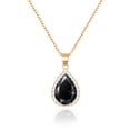 thumbnail image 1 of Linawe Black Crystal Chain Necklace for Women Rose Gold, Imitation Diamond Pendant Boho Cubic Zirconia Birthstone Rhinestone Teardrop Necklace, Preppy Wedding Costume Jewelry Set, 1 of 6