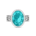 thumbnail image 1 of Linawe Blue Silver Plated Rings for Women, Fake Birthstone Moonstone Adjustable Oval Ring, Imitation Diamond Faux Crystal Gemstone Cubic Zirconia Rings, 1 of 7