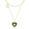 thumbnail image 1 of Linawe Emerald Green Necklace for Women Trendy, 14K Gold Heart Choker, Pendant Layered Preppy Necklace, Long Lover Layering Necklace, y2k Lavender Costume Jewelry, 1 of 6