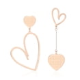 thumbnail image 1 of Linawe Heart Dangle Earrings for Women Trendy, Rose Gold Hypoallergenic Stainless Steel Drop Earrings Dangling, Preppy Stuff Y2K Jewelry Asymmetrical Earrings , Valentines Gift, 1 of 6