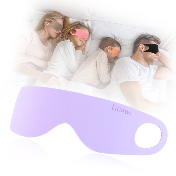 Linawe Purple Lavender Sleep Mask for Kids, Eye Masks for Sleeping Silk Eye Covers Eyemask Flight Essentials Deep Sleep, Blindfolds Blind Folds Satin Girls Sleeping Mask