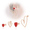 thumbnail image 1 of Linawe Red Heart Stud Earrings for Women, Hypoallergenic Titanium Mismatched Rose Gold Earring Sets for Multiple Piercing Cartilage, Gift for Her Valentines Day Anniversary, 1 of 6