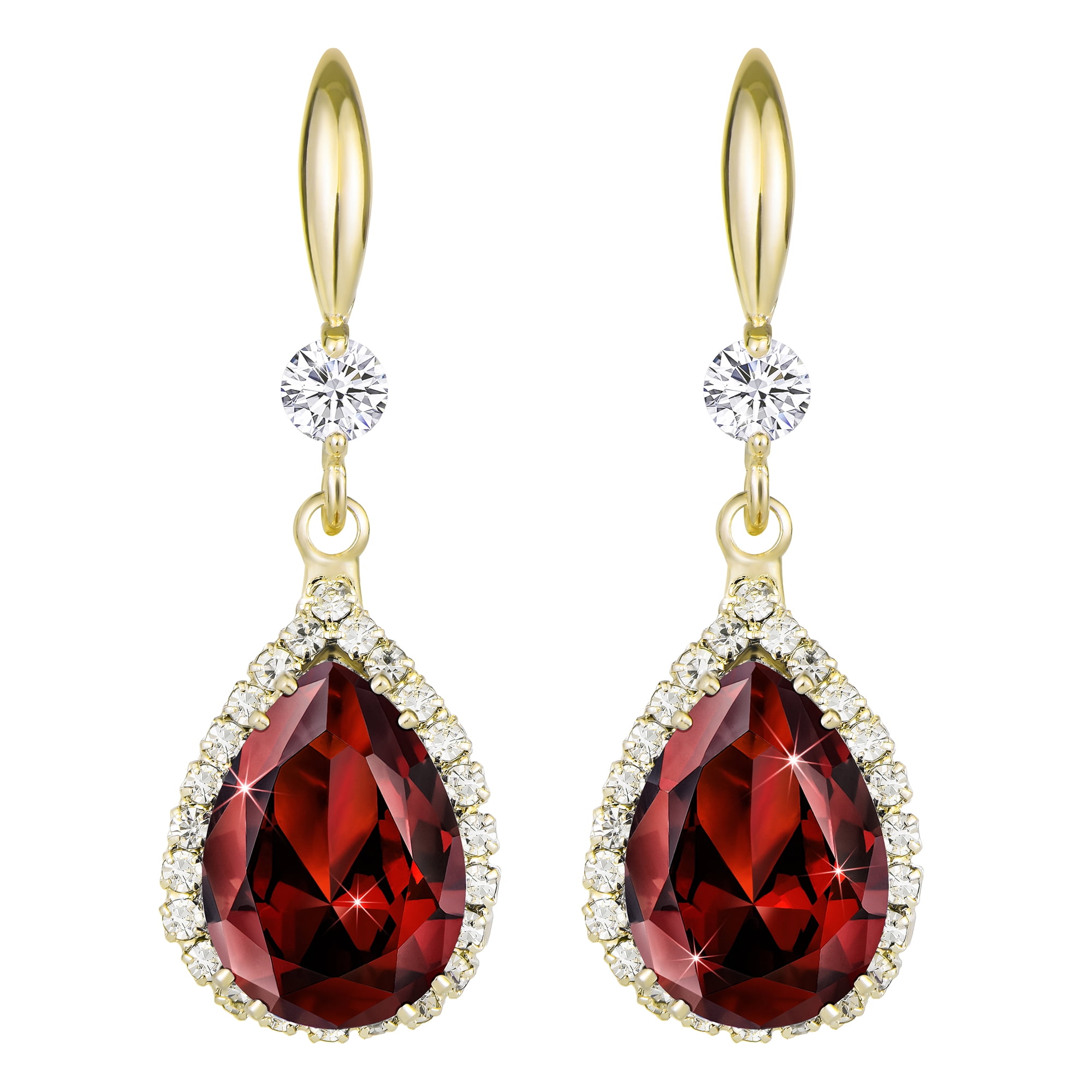 Rose Gold Crystal Drop Earrings Viniodress AC1028