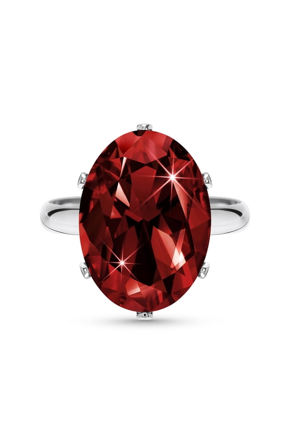 Ruby Red Rings for Women, Silver Cubic Zirconia Diamond Adjustable Ring, Chunky Cocktail Ring, Burgundy Crystal Gemstone Birthstone Rhinestone Dupes Jewelry Bulk
