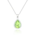 thumbnail image 1 of Linawe Silver Necklace for Women, Necklace Chains Crystal Pendant Necklace, Peridot Green Imitation Diamond Moonstone Birthstone Rhinestone Cubic Zirconia Jewelry, 1 of 6