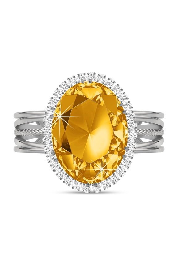 Silver Plated Rings for Women, Chunky Adjustable Ring, Created Birthstone Crystal Gemstone CZ Oval Rings, Fake Faux Imitation Diamond Statement Ring, Big Cocktail Costume Rings