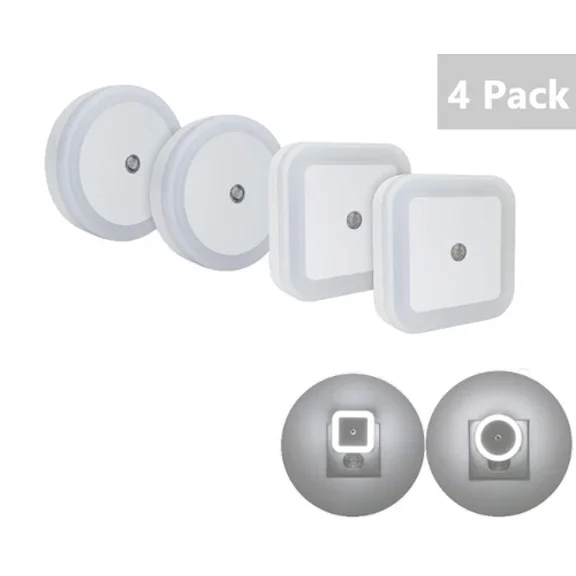 Linco Led Plug Night Light Wall Lamp With Dusk To Smart Sensor, Pack Of 4 T003