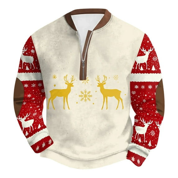 Lincoa Men's Yellow Christmas Pullover - Festive Design with Comfortable Fabric