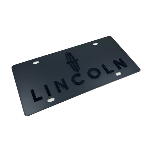 Lincoln 3D Emblem Stealth Matte Black Carbon License Plate Official Licensed