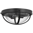 thumbnail image 1 of Lincoln 60w 2-Light Large Flush Mount Clear Seeded Glass E26 Base Black Finish, 1 of 6