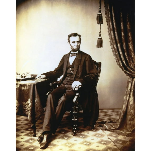 Lincoln Abraham in Formal Suit on Chair Photo Print (24 x 30)