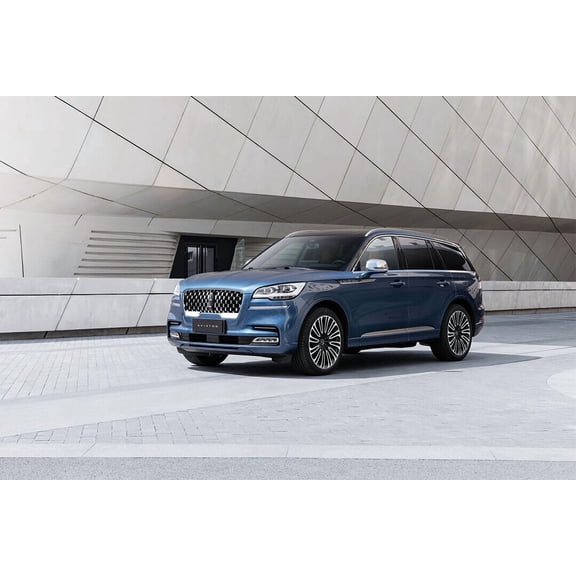 Lincoln Aviator Presidential Blue SUV Car Wall Poster - 20x30 Inch Glossy Laminated Poster - Stunning Detail and Bold Colors