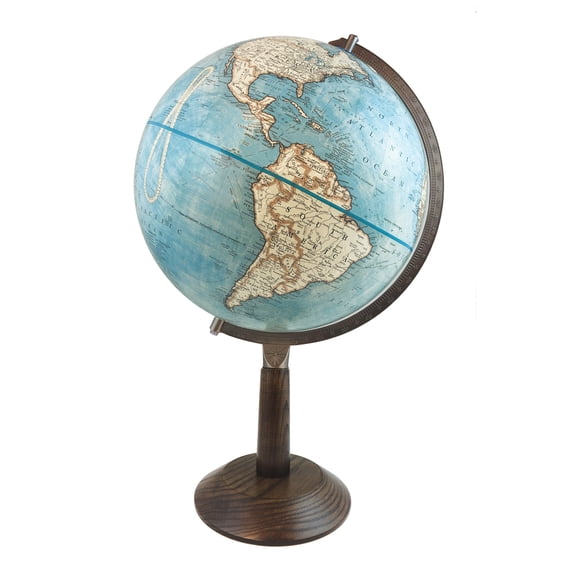 Replogle Lincoln 12" Diameter Globe - Walnut/Light Blue