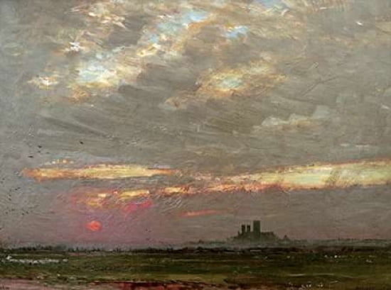 Lincoln Cathedral at Sunset Canvas Art - Albert Goodwin (18 x 24)