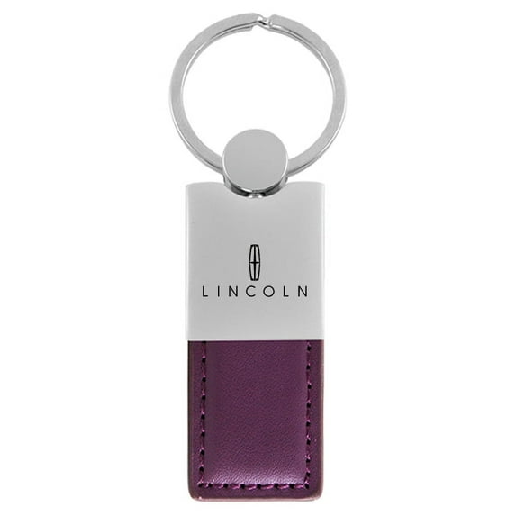 Lincoln Duo Rectangular Leather Key Chain (Purple)
