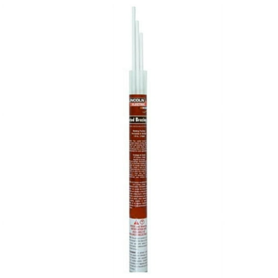 Lincoln Electric Brazing Rods, Flux-Coated Bronze, 1/8in. x 12in.L, 1-Lb. Tube, Model# KH515