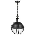 thumbnail image 1 of Lincoln Large Pendant E26 Base 60w Matte Black Finish Clear Seeded Glass, 1 of 6