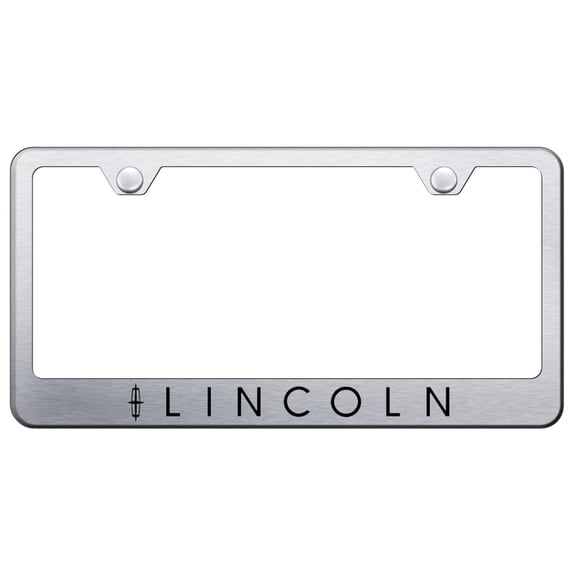 Lincoln Laser Etched Logo Stainless Steel License Plate Frame (Brushed Chrome)