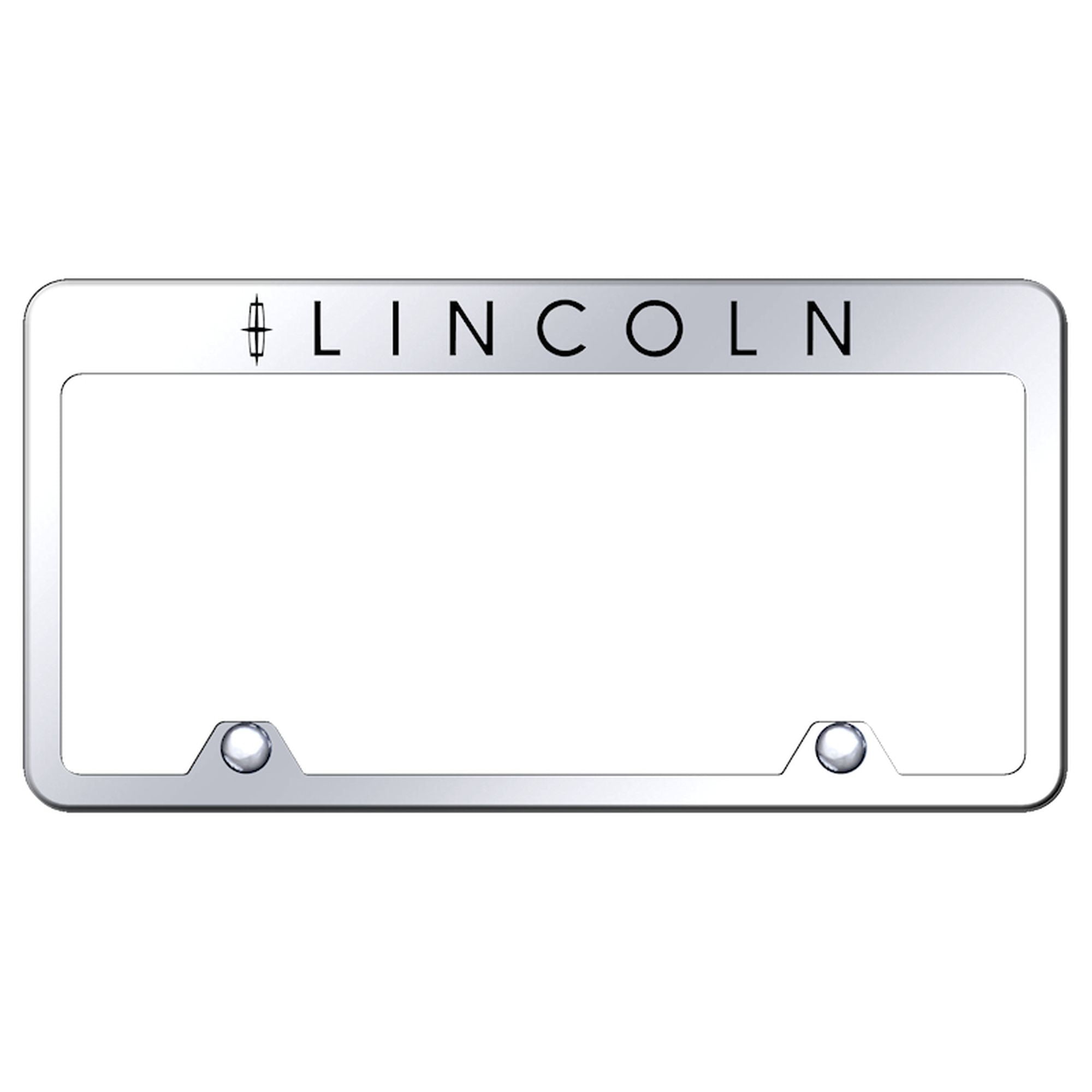 Lincoln Laser Etched Logo Stainless Steel Truck License Plate Frame (Chrome)