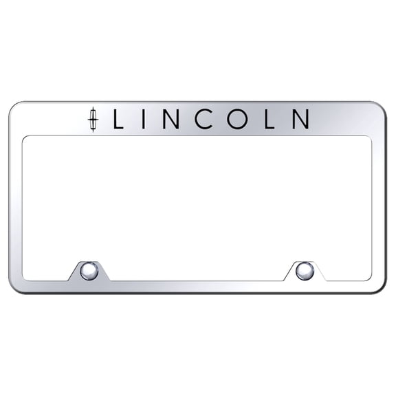 Lincoln Laser Etched Logo Stainless Steel Truck License Plate Frame (Chrome)